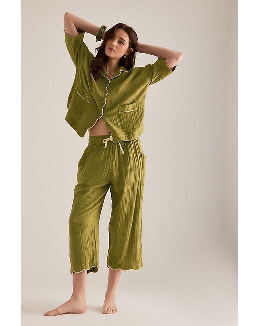 TBCo Green Cropped Trouser Pyjama Set