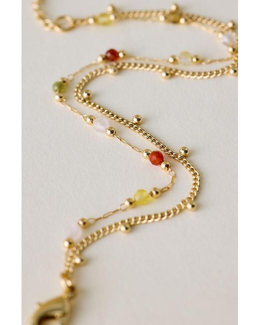 By Anthropologie Green Delicate Beaded Layered Bracelet