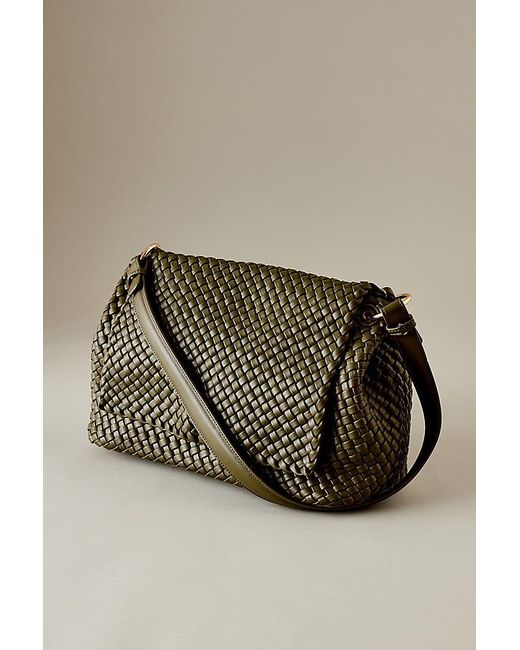 Melie Bianco Green Woven Shoulder Bag