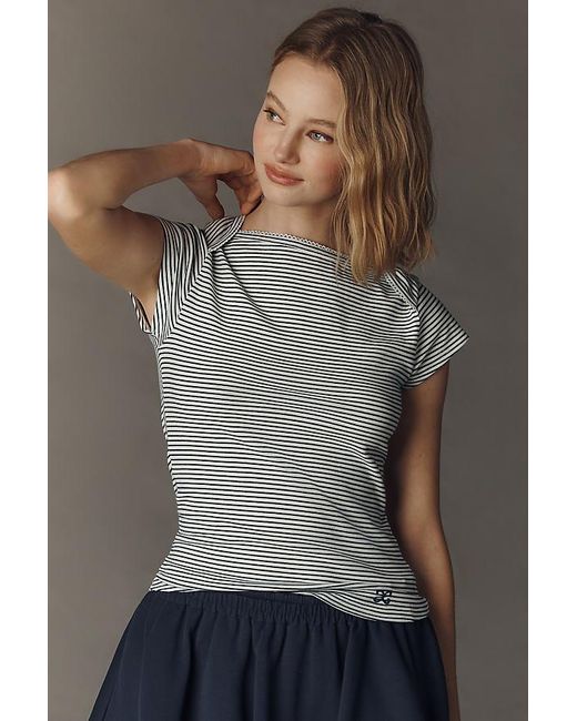 Maeve Gray The Provence Cap-Sleeve T-Shirt