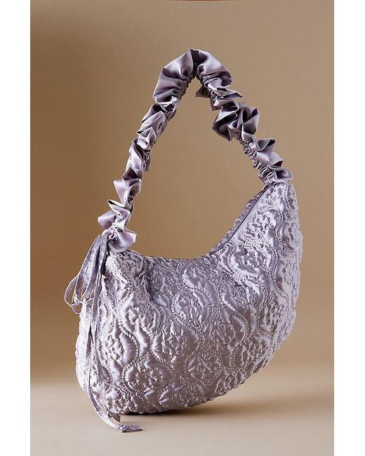 Damson Madder Purple Quilted Rose Kidney Bag