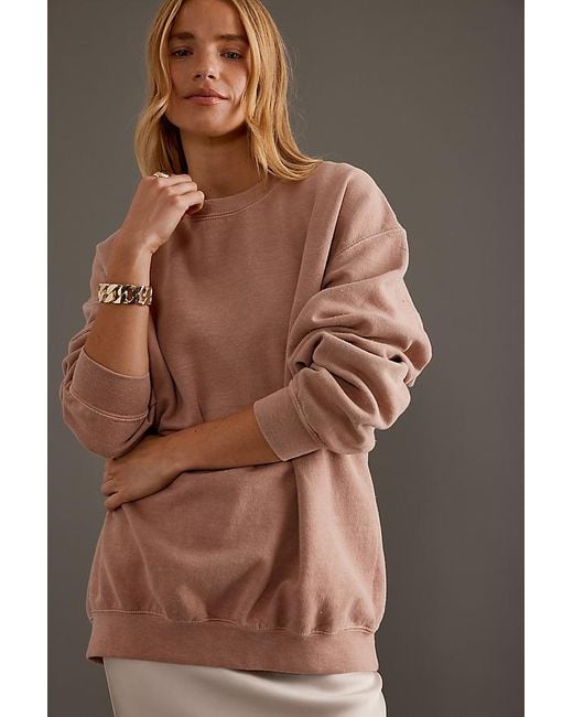 By Anthropologie Brown Washed Sweatshirt