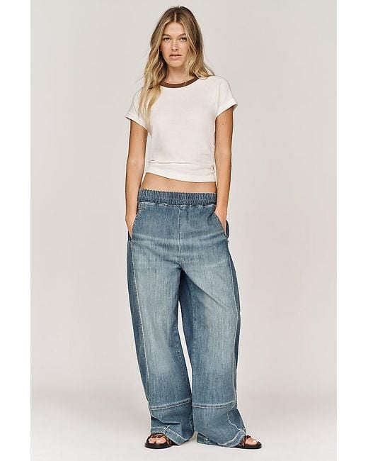 Pilcro Blue The Izzie Relaxed Full-Length Pull-On Barrel Jeans By