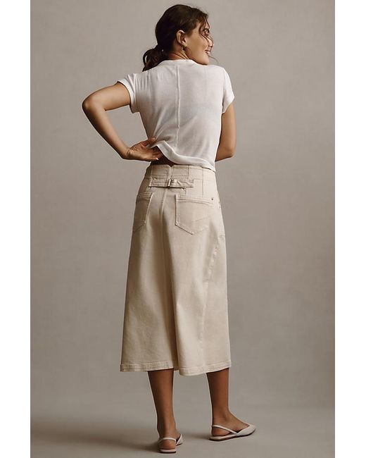 Pilcro Brown Kit Denim Midi Skirt