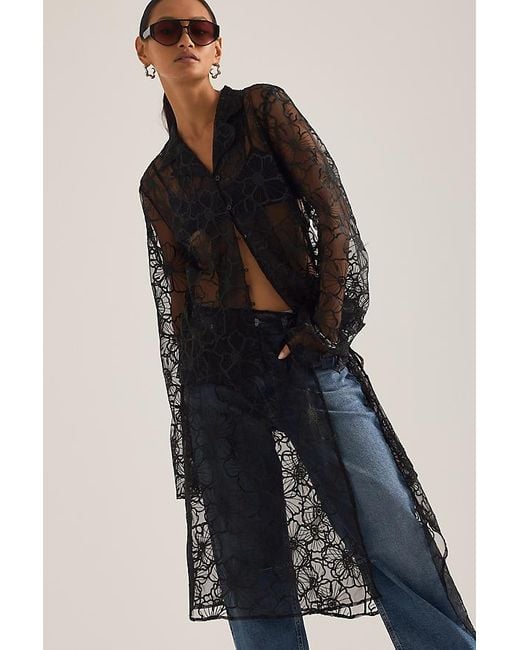 OperaSPORT Black Alba Lace Midi Skirt