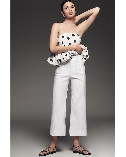 Maeve Gray The Colette Cropped Wide-Leg Trousers By