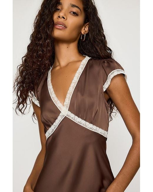 Faithfull The Brand Brown Elvira Midi Slip Dress