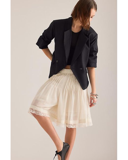 By Anthropologie Black Short-Sleeve Blazer