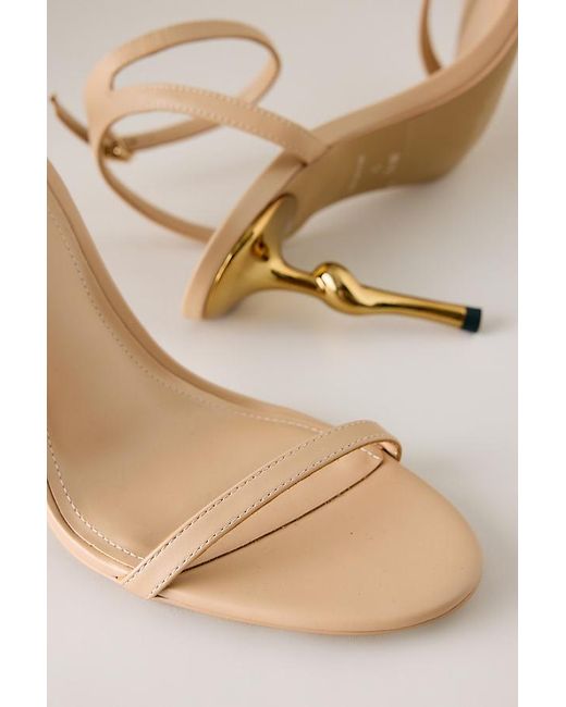 JW PEI Natural Alivia Metal Heel Sandals