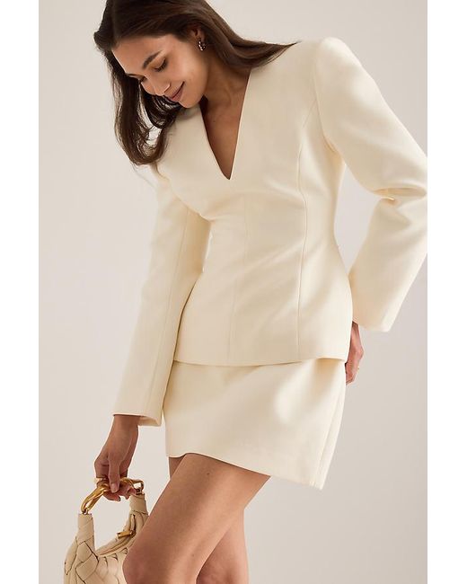 Odd Muse Natural Structured Mini Skirt