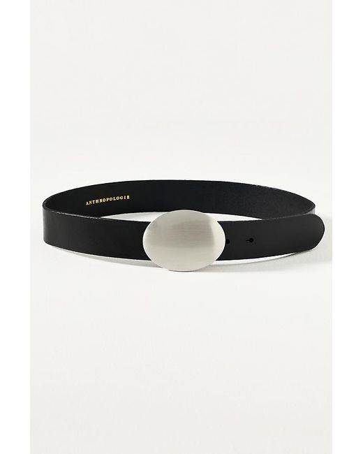 By Anthropologie Black Oval Plaque Belt