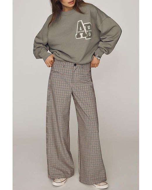 Maeve Multicolor Checked Wide-Leg Trousers