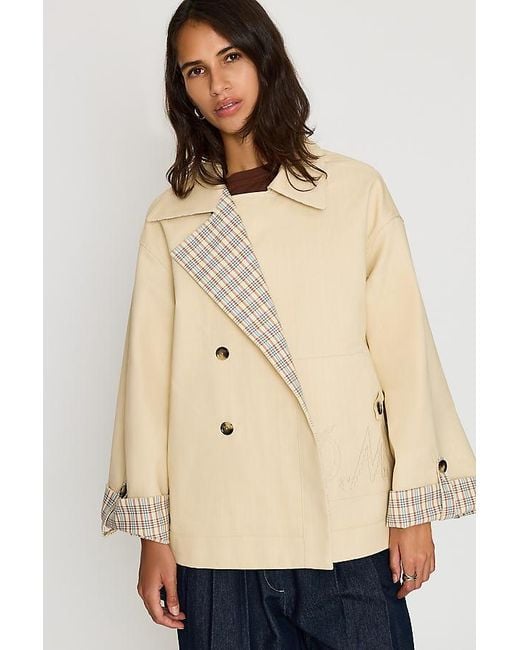 Damson Madder Blue Jerry Reversible Crop Trench Coat