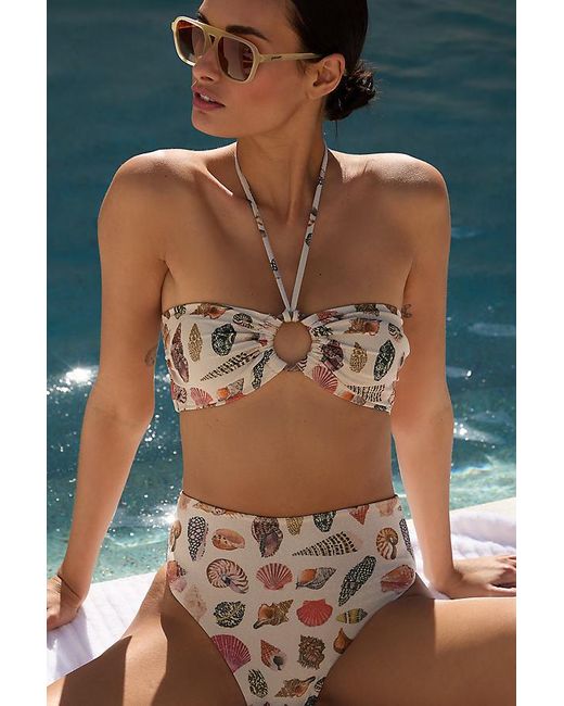MALAI Blue Bandeau Halter Bikini Top