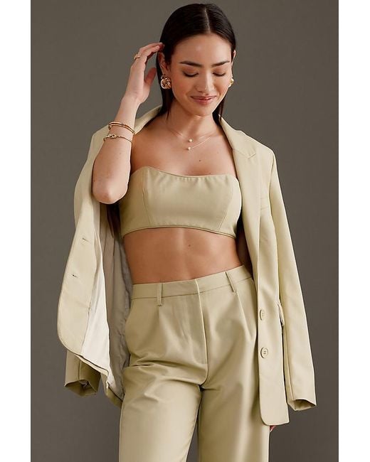 Bardot Brown Charlize Strapless Crop Top