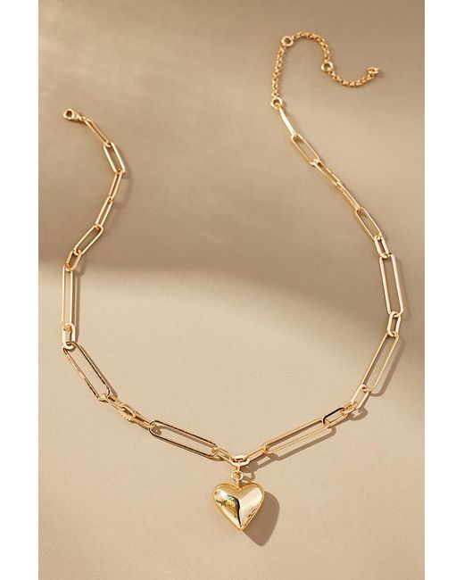 Anthropologie Natural Paperclip Heart Necklace