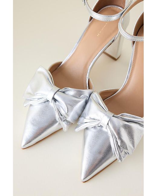 By Anthropologie Natural Bow Block Heels