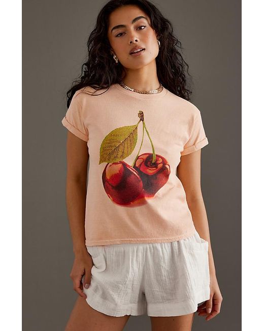 Anthropologie Gray Cherry Graphic Cotton Baby T-shirt