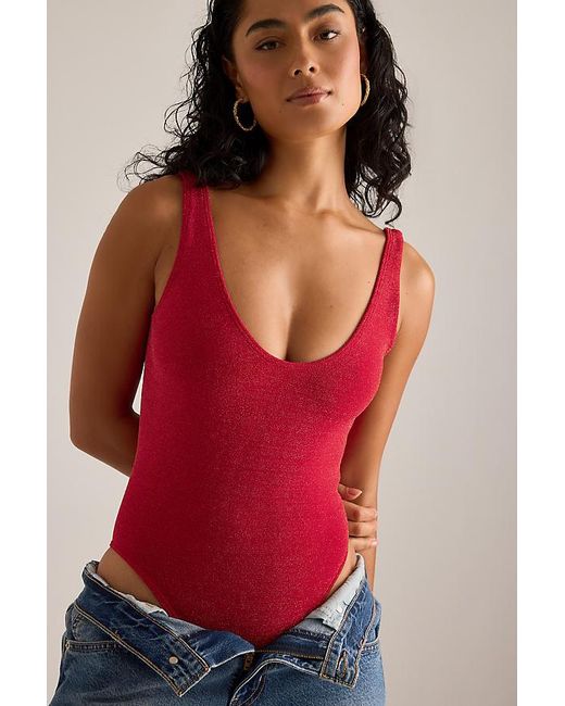 Bondeye Red Mara Scoop Lurex One-Piece Swimsuit