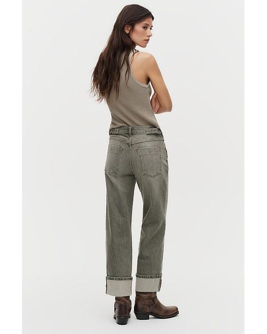 Pilcro Green X-Boyfriend Mid-Rise Relaxed Straight-Leg Jeans