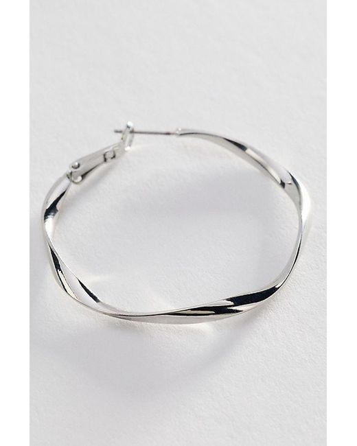 By Anthropologie Metallic Hammered Hoop Earrings