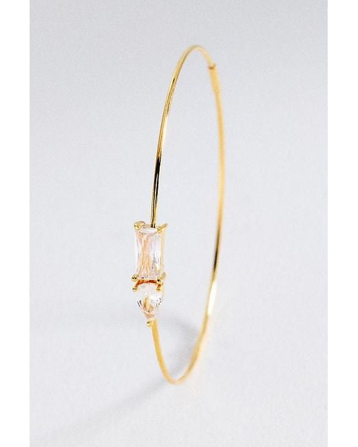 By Anthropologie Metallic Gemstone Hoop Earrings