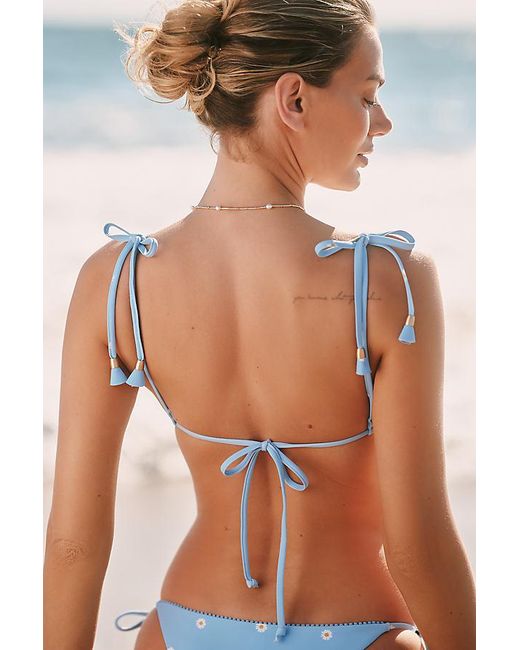 Seafolly Blue Daisy Chain Triangle Bikini Top