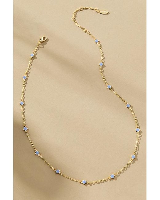 By Anthropologie Natural Tiny Clover Chain Necklace