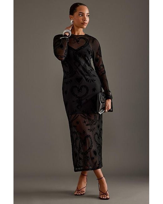 Never Fully Dressed Black Swallow Romance Soho Midi Dress
