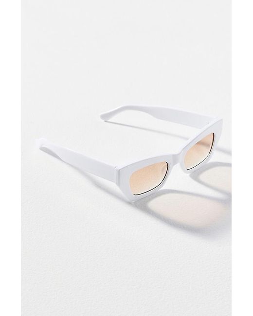 I-SEA White Geometric Modern Cat Eye Sunglasses