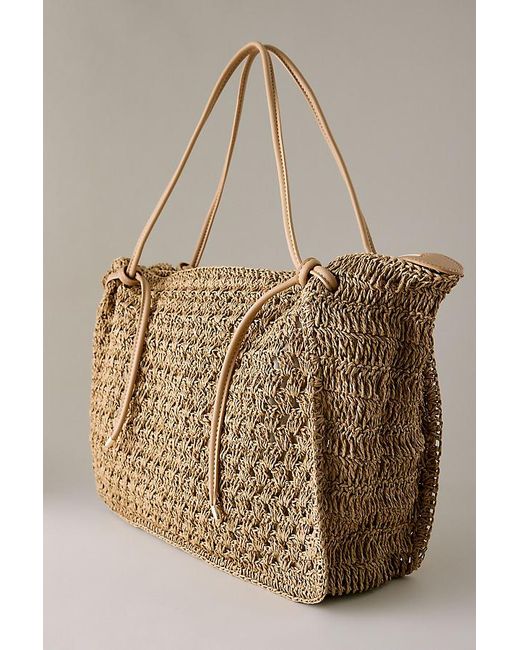 Dolce Vita Brown Ravello Raffia Shoulder Bag