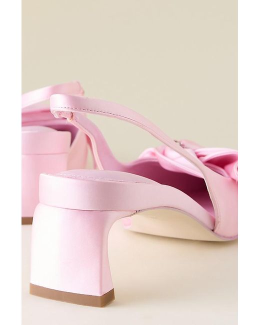 JW PEI Pink Queena Floral Applique Slingback Heels
