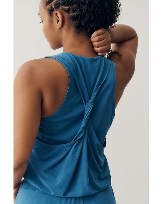 Daily Practice Blue Bubble Twist Tank Top