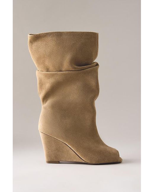 Silent D Green Kiki Peep-Toe Tall Boots