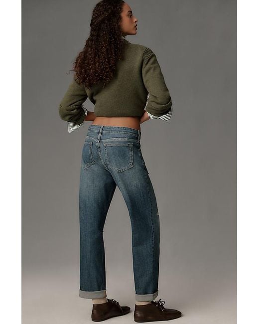 Pilcro Gray Baggy Boyfriend Mid-Rise Relaxed Jeans