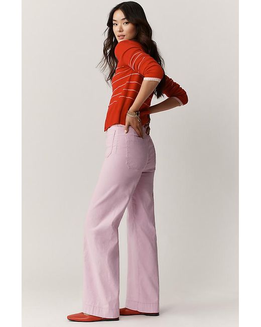 Maeve Pink The Colette Full-Length Wide-Leg Trousers By