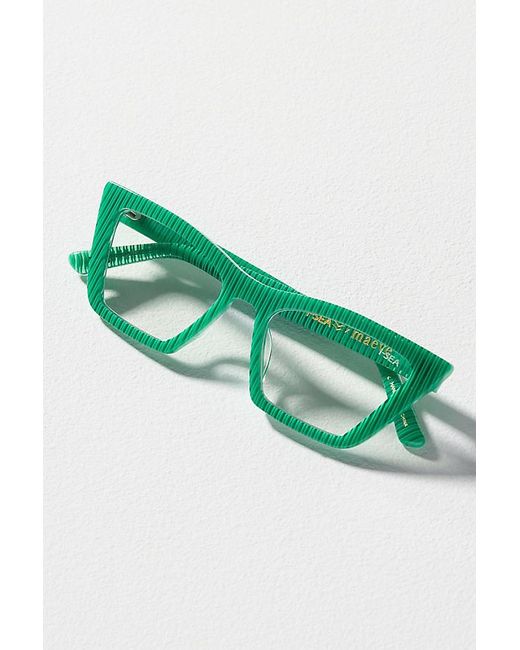 I-SEA Green Rosey Pinstripe Reading Glasses