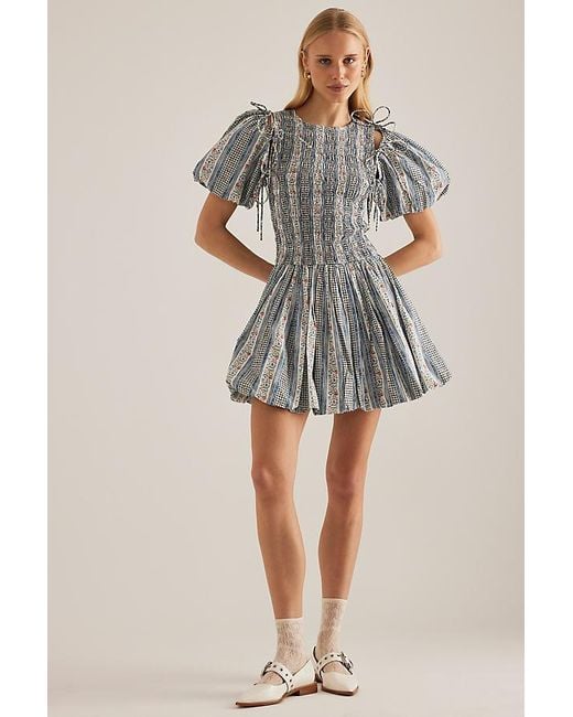 Damson Madder Blue Becca Bubble Mini Dress