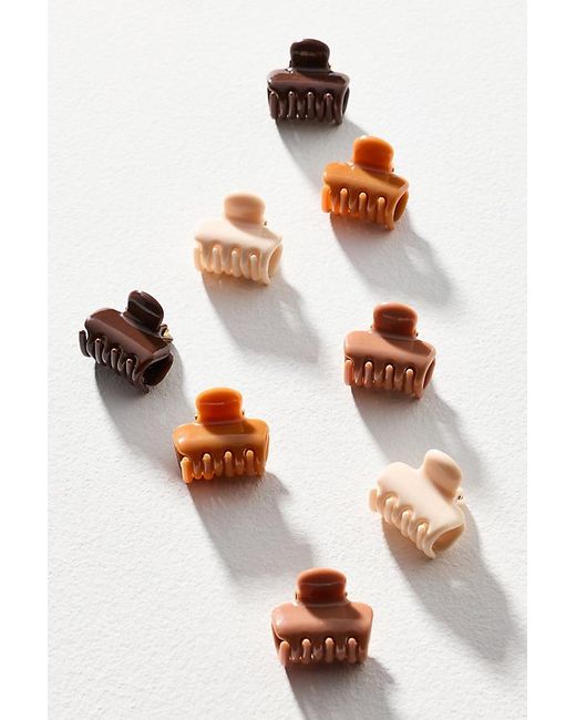Kitsch Multicolor Rosewood Mini Cloud Claw Clips, Set Of 8
