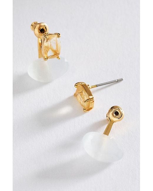 By Anthropologie Metallic Small Stone Earrings