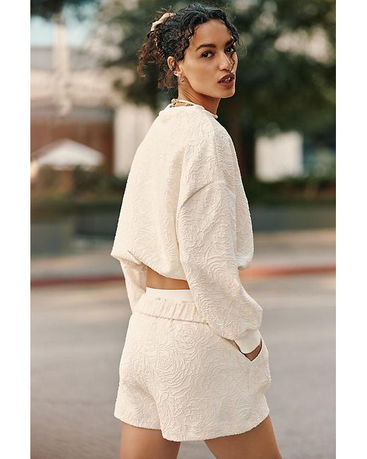 Daily Practice White Textured Bubble Sweatshirt