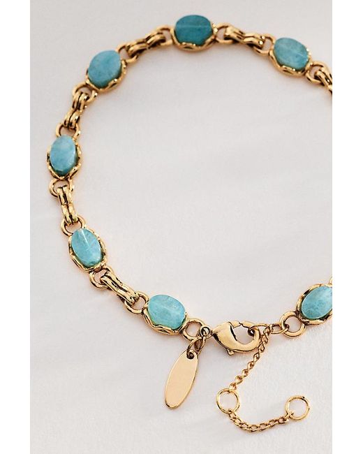 By Anthropologie Blue Colourful Stone Wrap Bracelet