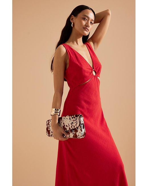 chinese dress ladies Alchemy Cream Floral Linen Midi Dress main image 0
