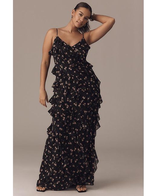 AFRM Multicolor Ilaria Sweetheart Ruched Mesh Maxi Dress