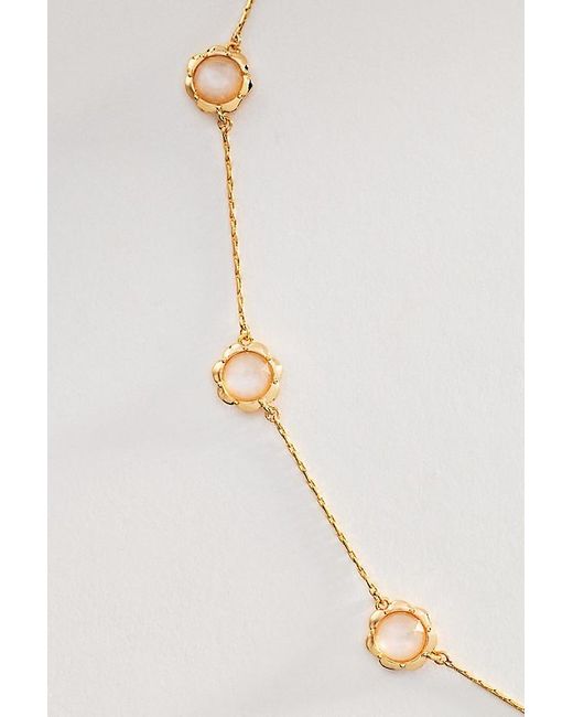 By Anthropologie Natural Delicate Dotted Stone Necklace