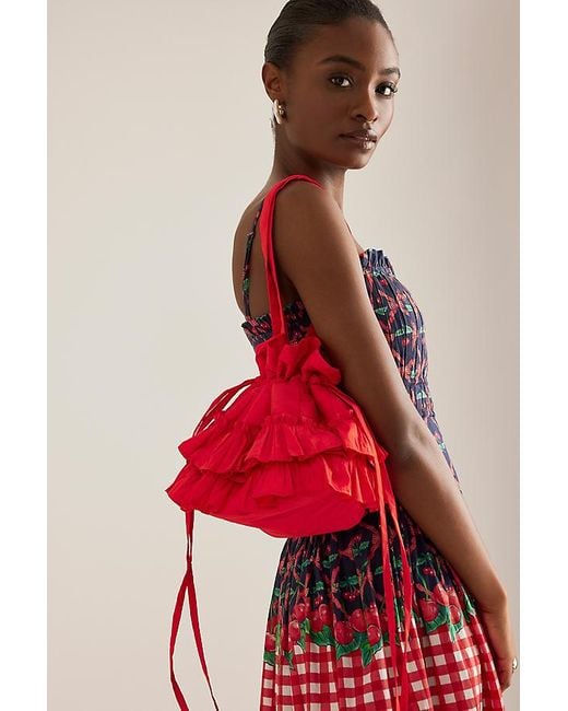 Damson Madder Red Sita Frilly Pouch Bag