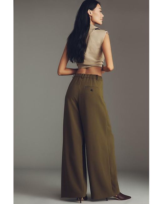 Maeve Gray The Avery Wide-Leg Pleated Trousers By