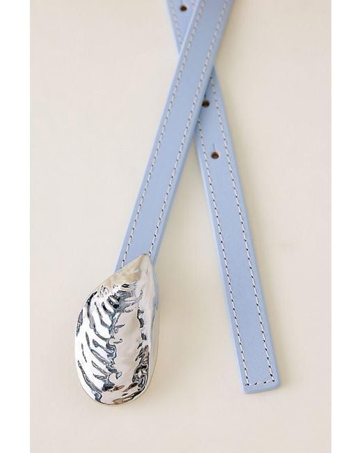 By Anthropologie Blue Skinny Shell Hardware Belt