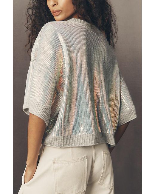 By Anthropologie Multicolor The Goldie Crew-Neck Wool-Cashmere Blend Sequin Jumper