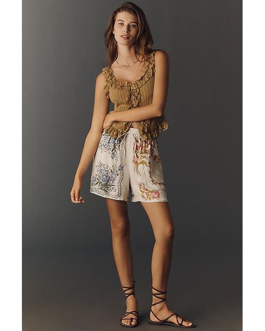 Maeve Brown The Brooklin Tie-Front Printed Pull-On Shorts By